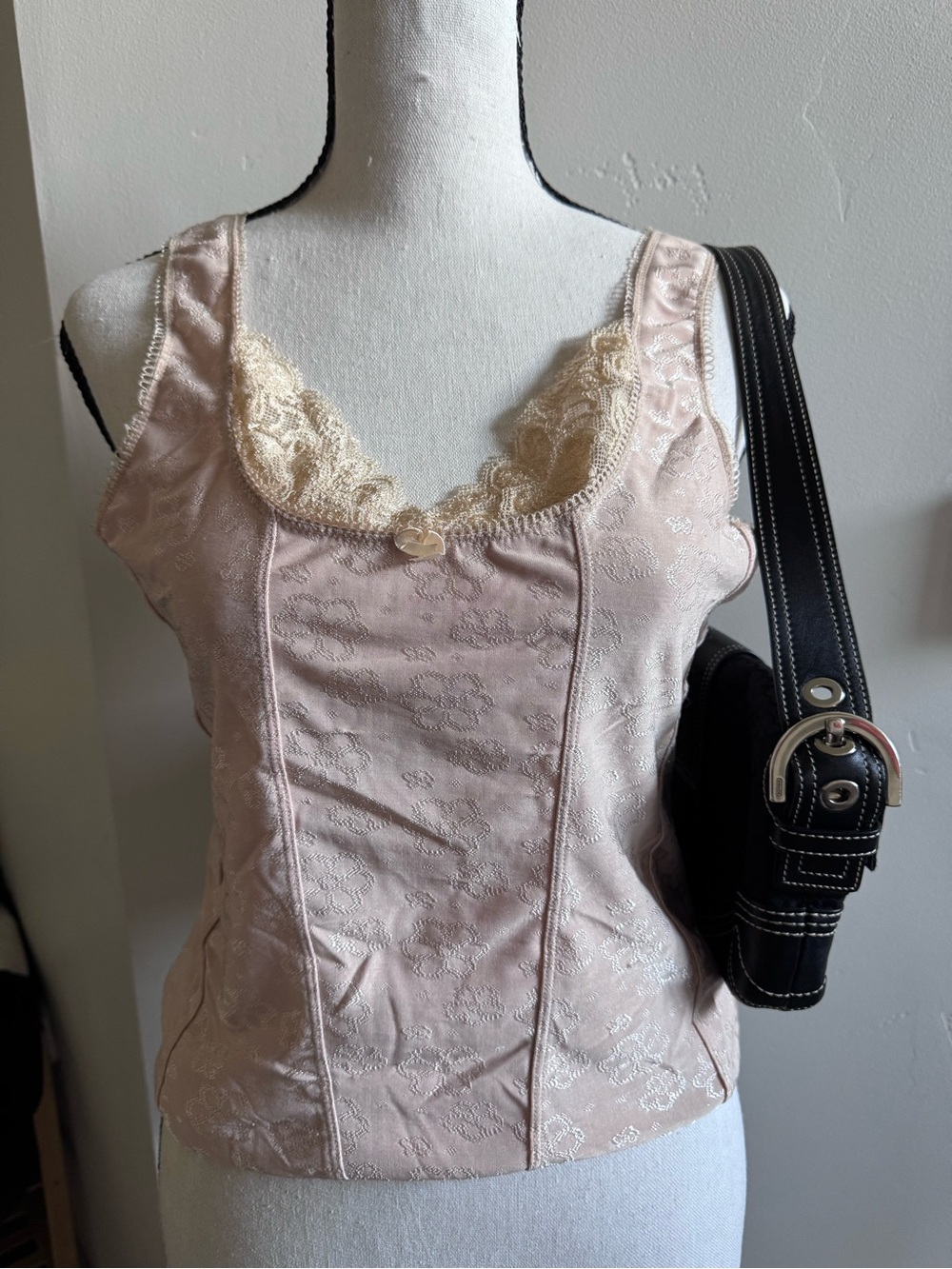 Lace Trim Satin Tank Top